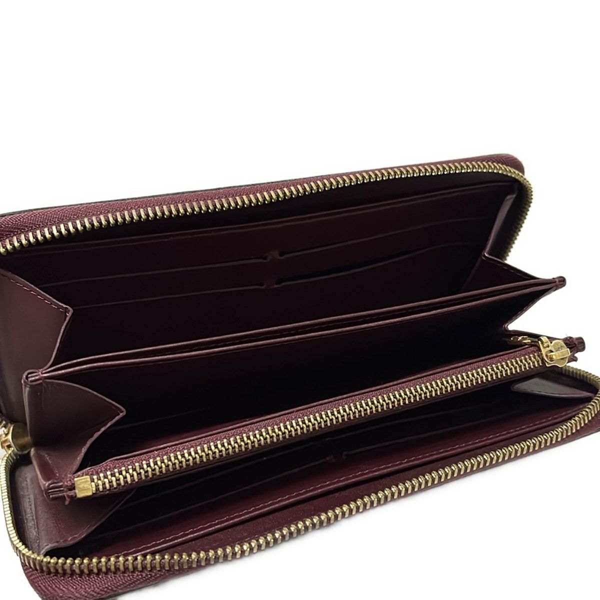 ルイヴィトン LOUIS VUITTON モノグラム ヴェルニ ジッピーウォレット 