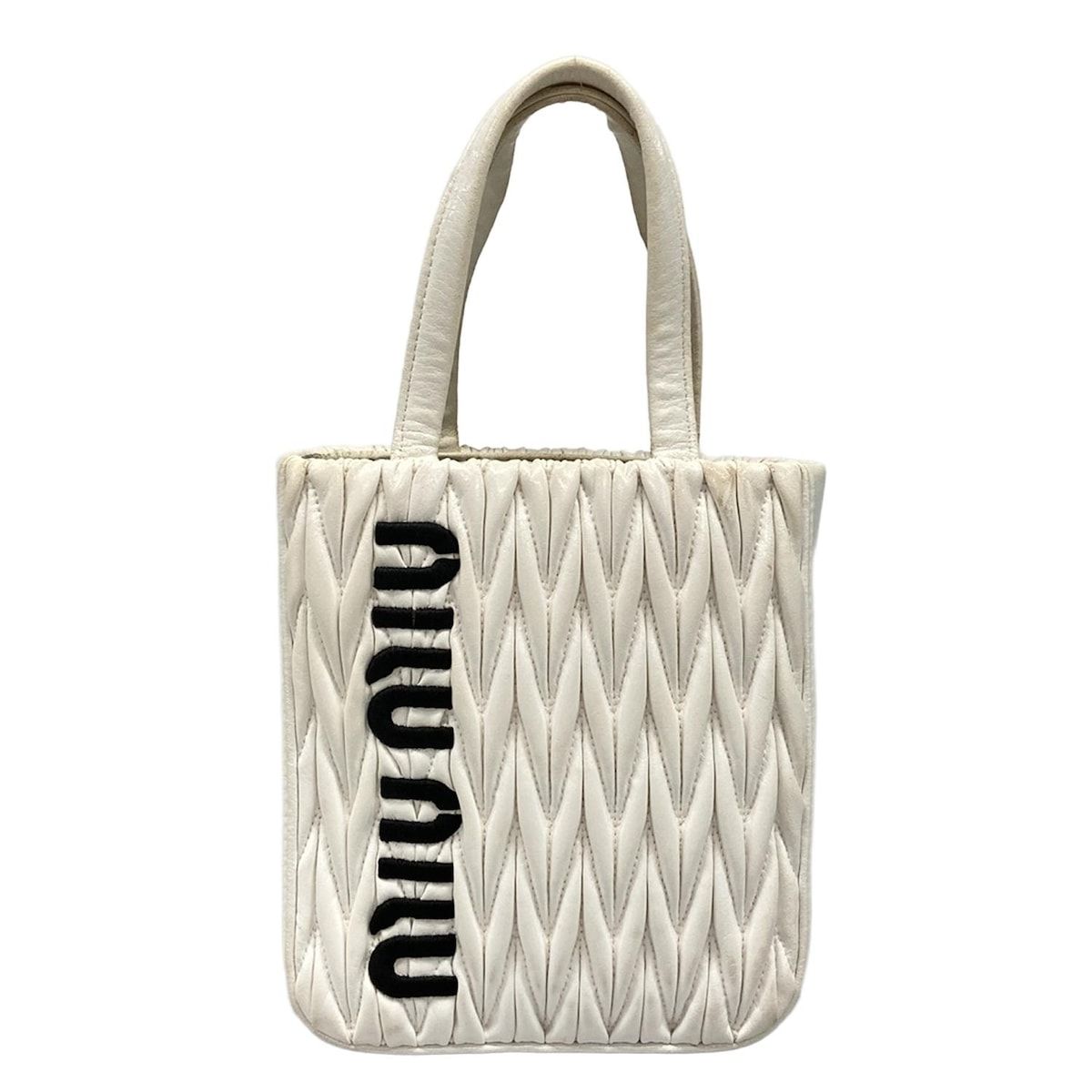 miumiu(ミュウミュウ) トートバッグ マテラッセ 5BA220 白 レザー 