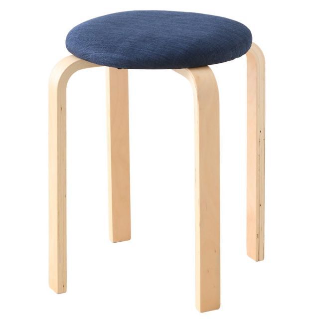 アイリス 椅子 木製 スツール ネイビー ファブリック SL-02F 6脚セット 送料無料】アイリスプラザ 椅子 木製 スツール ネイビー ファブリック