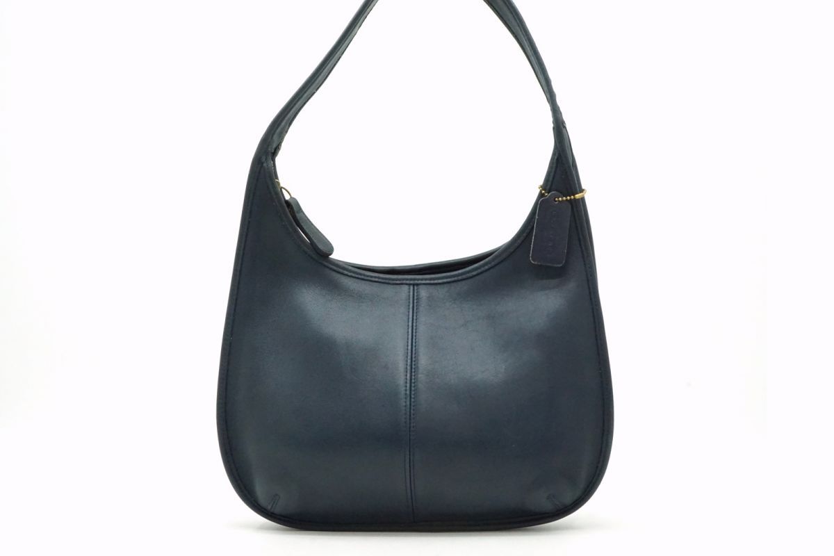 買い卸値 COACH オールドコーチ ネイビー レザー ショルダーバッグ