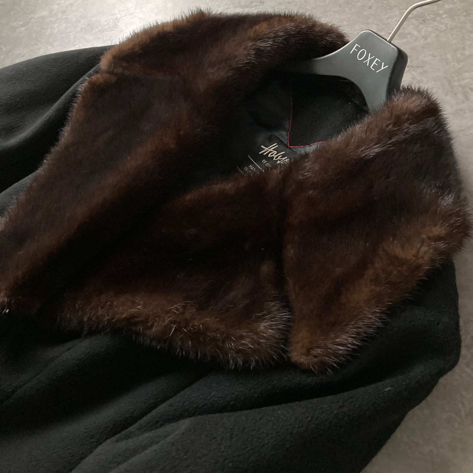 ホブソン Hobson 高級 カシミヤ100% ピュアカシミヤ ミンクファー