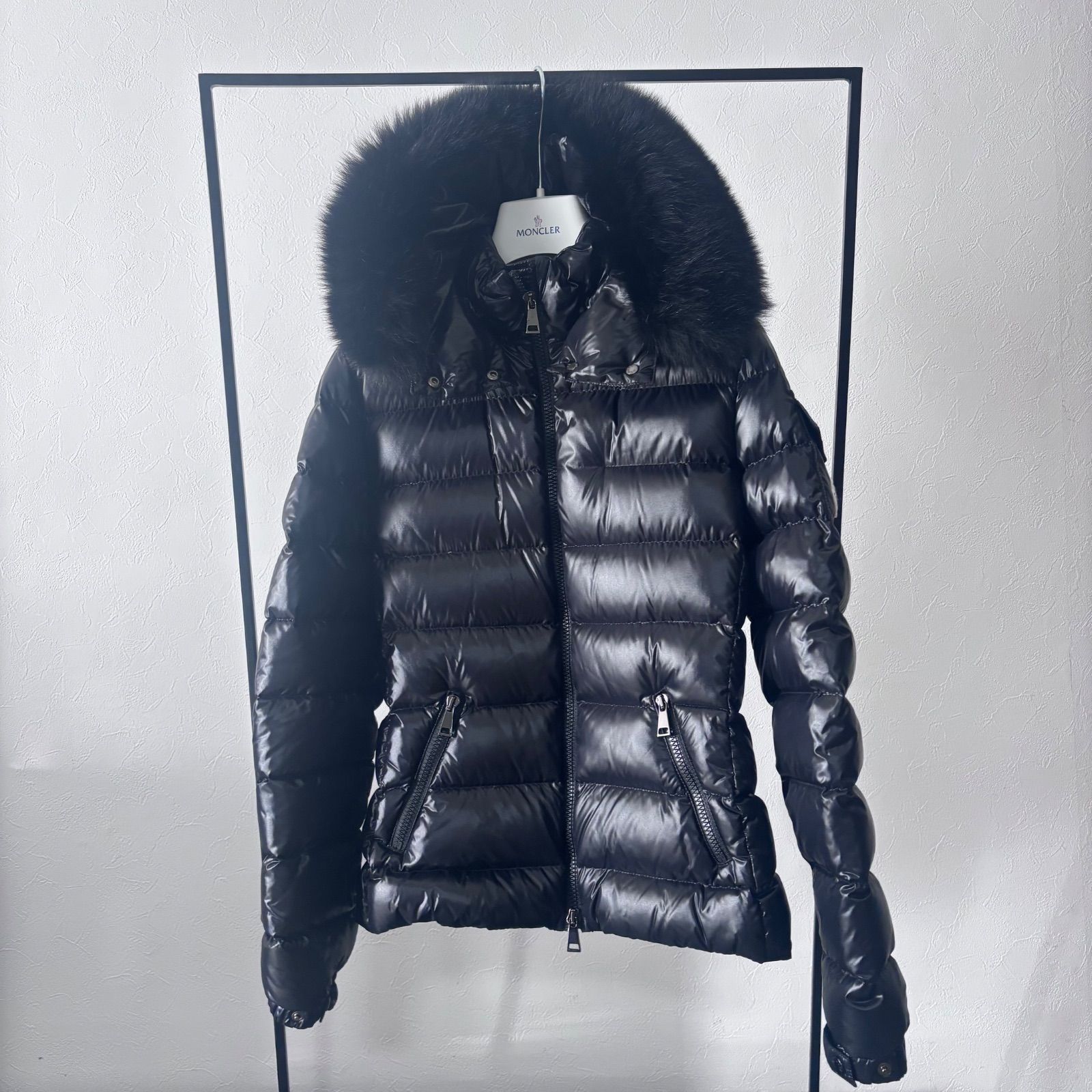 モンクレールダウンジャケット　サイズ0 モンクレール MONCLER BADYFUR リアルブルーフォックス☆サイズ0