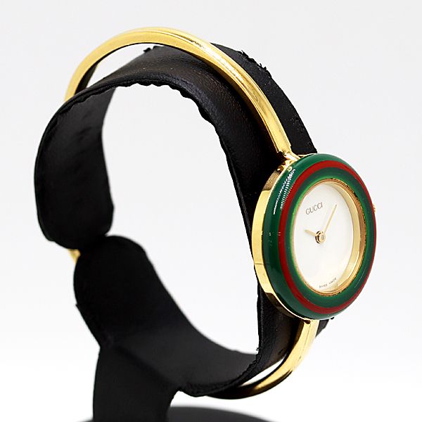 良品 箱付 稼働 グッチ チェンジベゼル 11/12.2 QZ ホワイト文字盤