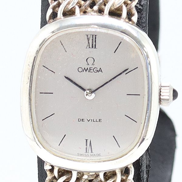 稼働 オメガ デビル SV925 42.6g 手巻き シルバー文字盤 レディース