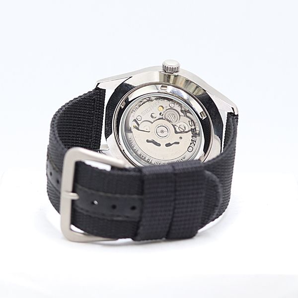 良品 稼働 セイコー 5スポーツ 7S36-03J0 AT/自動巻 裏スケ ブラック