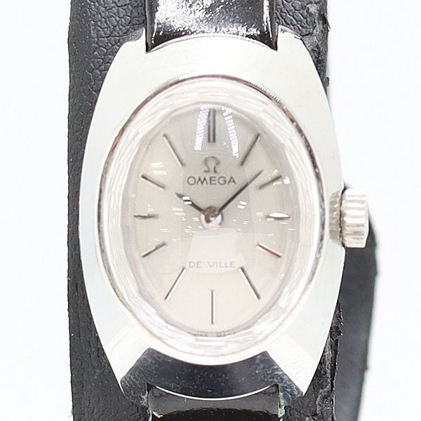 稼働 オメガ デビル 手巻き シルバー文字盤 レディース腕時計 2000000