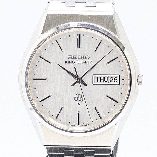 新品同様 稼働 セイコー キングクォーツ 9923-8050 QZ シルバー文字盤