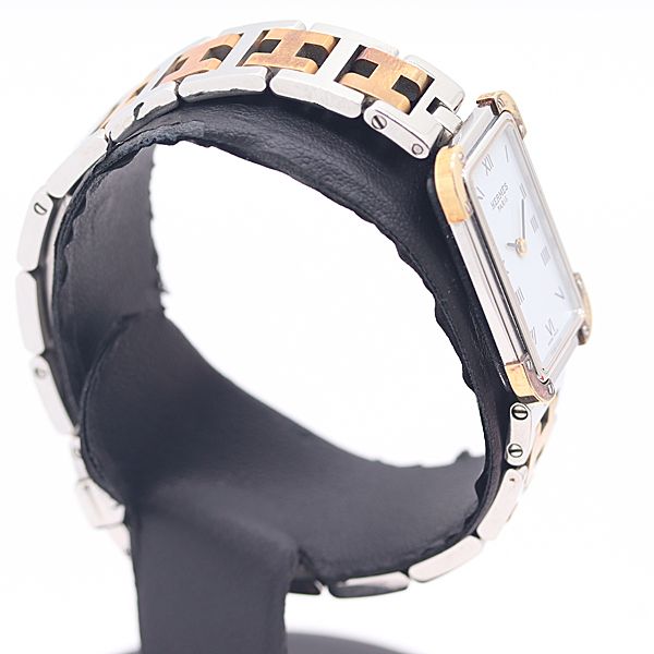 良品 保/箱付 稼働 エルメス クロアジュール CR1.220 1682023 QZ 白