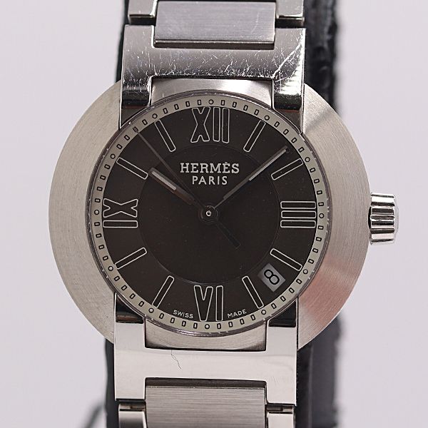 美品 稼働 箱付 エルメス NO1.210 ノマード 1948149 QZ グレー文字盤