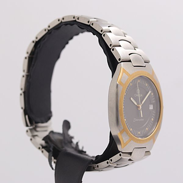 新品同様 稼働 保付 オメガ シーマスター ポラリス YG×SS グレー文字盤