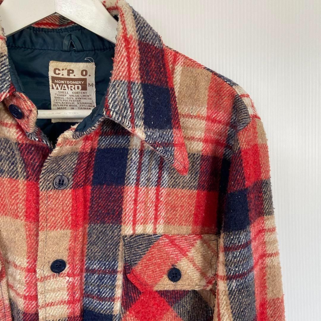 ヴィンテージ　MONTGOMERY WARD　モンゴメリーワード　CPOシャツ ヴィンテージ MONTGOMERY WARD モンゴメリーワード CPOシャツ レッド