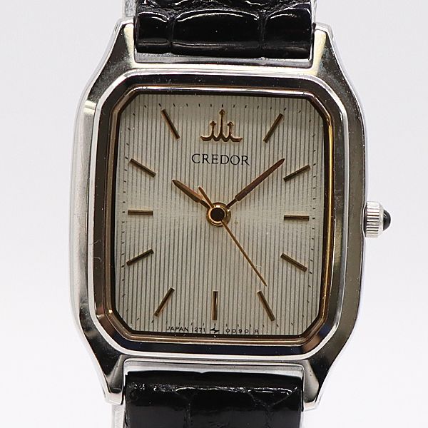 デッドストック級 箱付 稼働 美品 セイコー クレドール QZ シルバー