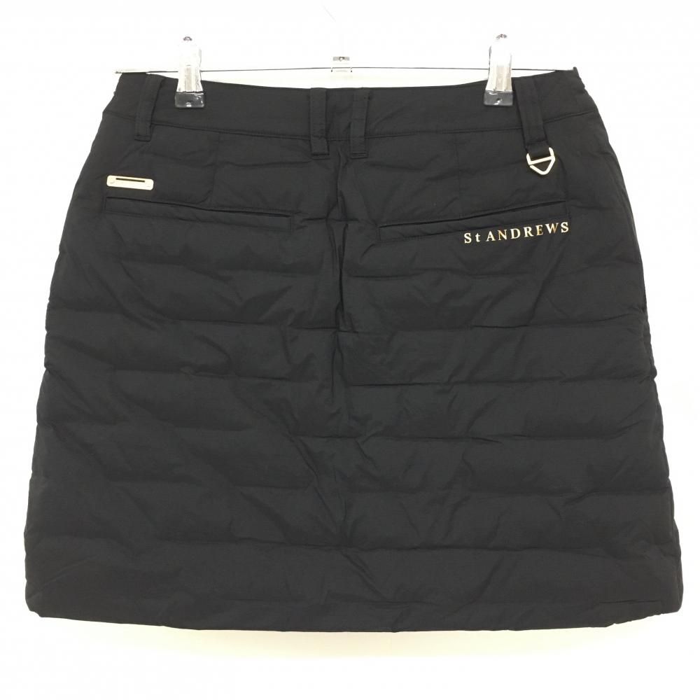 再再再値下げ新品　セントアンドリュース　中綿スカートS　　定価33000円 美品】セントアンドリュース 中綿スカート 黒 ナイロン バックロゴ