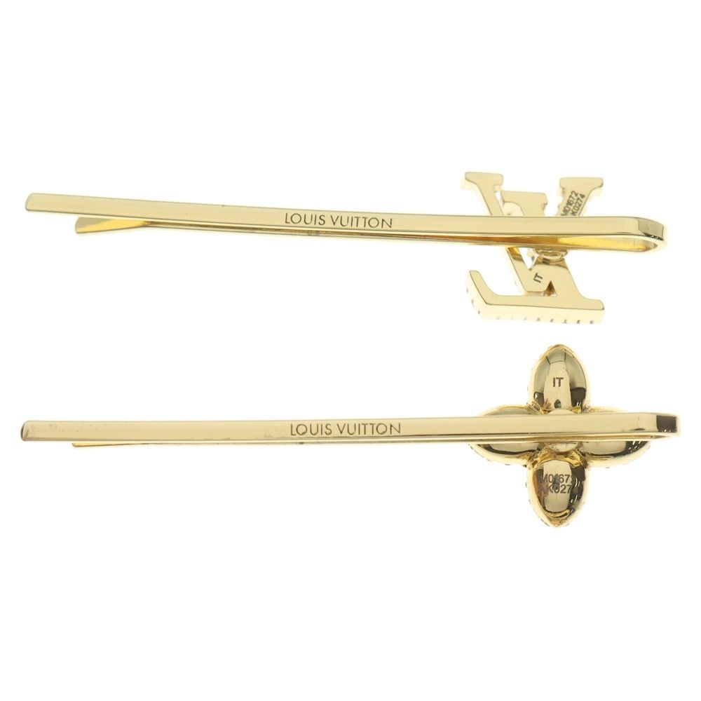 LOUIS VUITTON (ルイヴィトン) GP×ラインストーン ロゴ ヘアピン