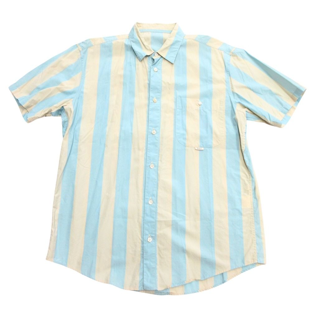 良品 Papas パパス ストライプ シャツ カットソー ブラウス リネン混