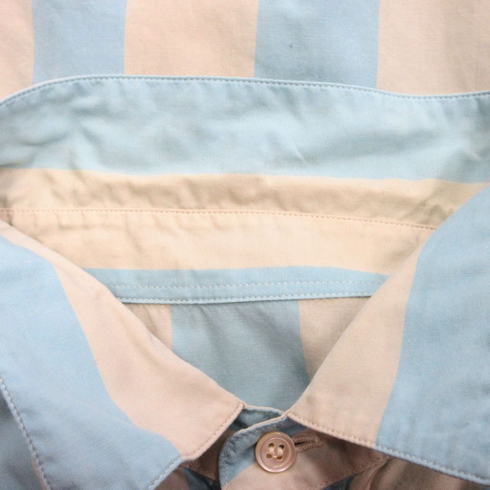 良品 Papas パパス ストライプ シャツ カットソー ブラウス リネン混