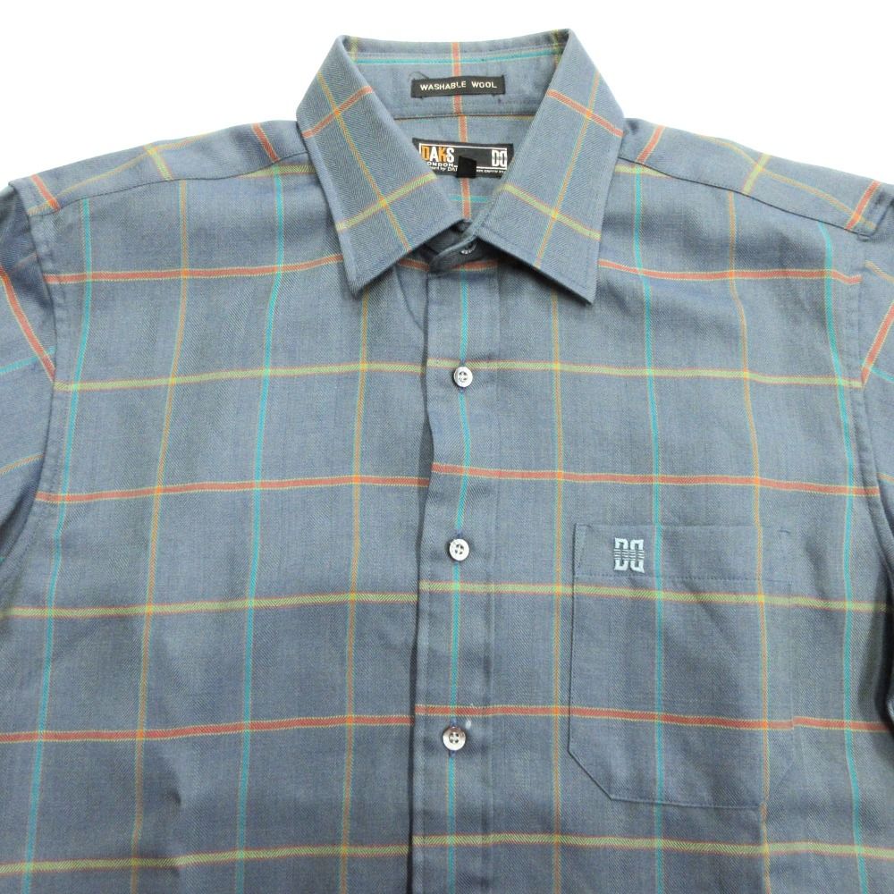 良品 DAKS ダックス チェック柄 ウール シャツ カットソー ブラウス