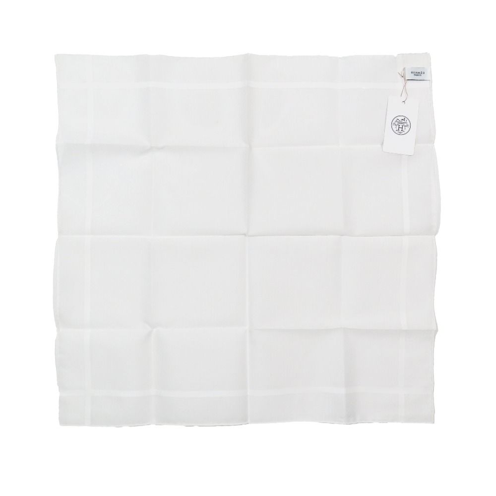未使用 HERMES エルメス ジャカードH ロゴ 総柄 ハンカチーフ スカーフ