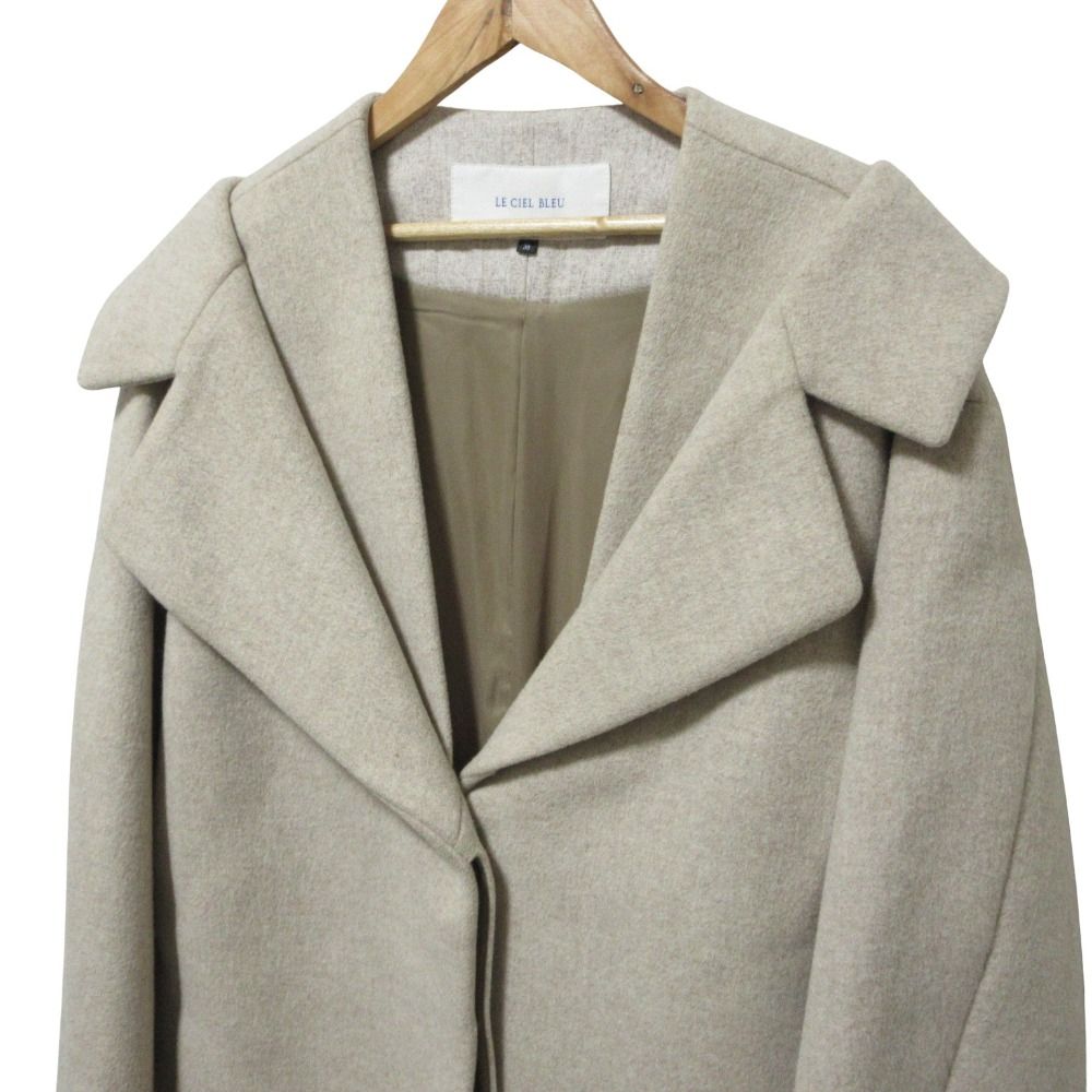 良品 LE CIEL BLEU ルシェルブルー ビッグカラー ウールロングコート