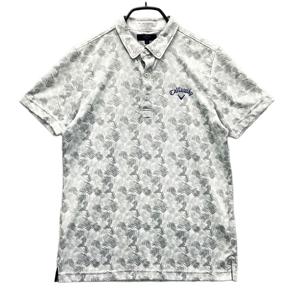 サイズ：M CALLAWAY キャロウェイ 半袖ポロシャツ ボタンダウン 総柄