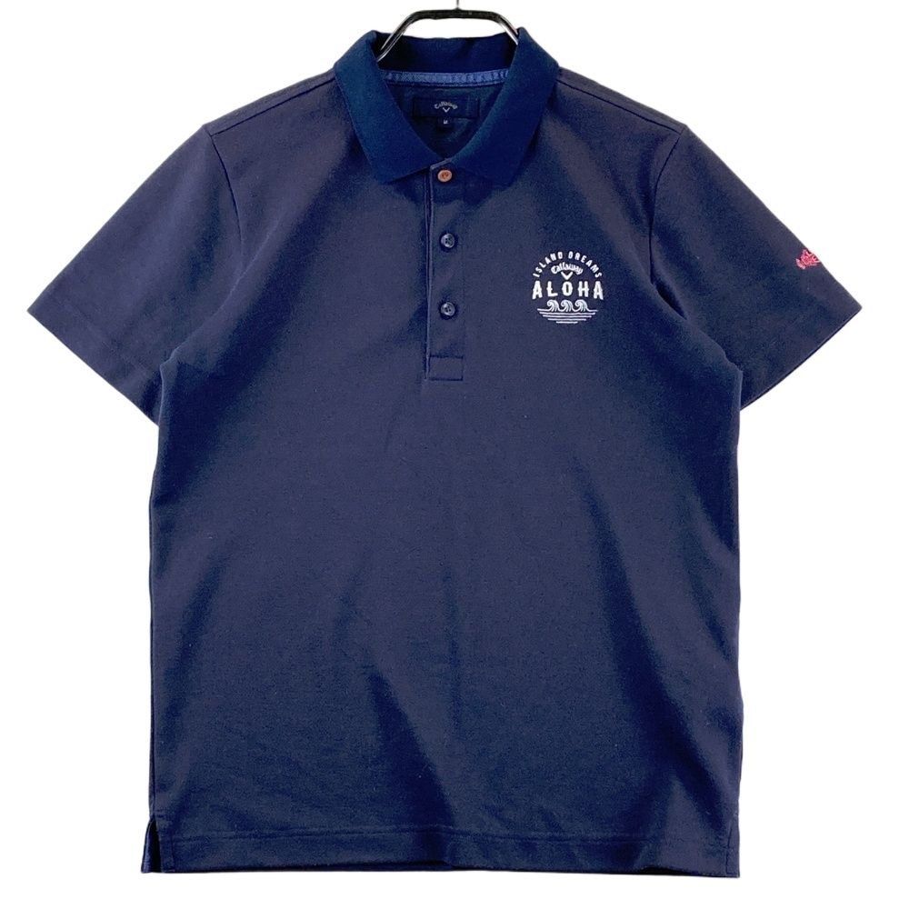 サイズ：M CALLAWAY キャロウェイ 半袖ポロシャツ ネイビー系