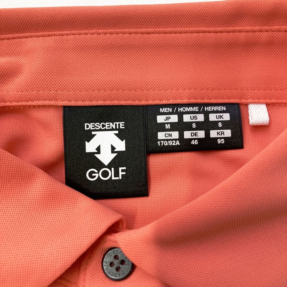 サイズ：M DESCENTE GOLF デサントゴルフ 半袖ポロシャツ オレンジ系