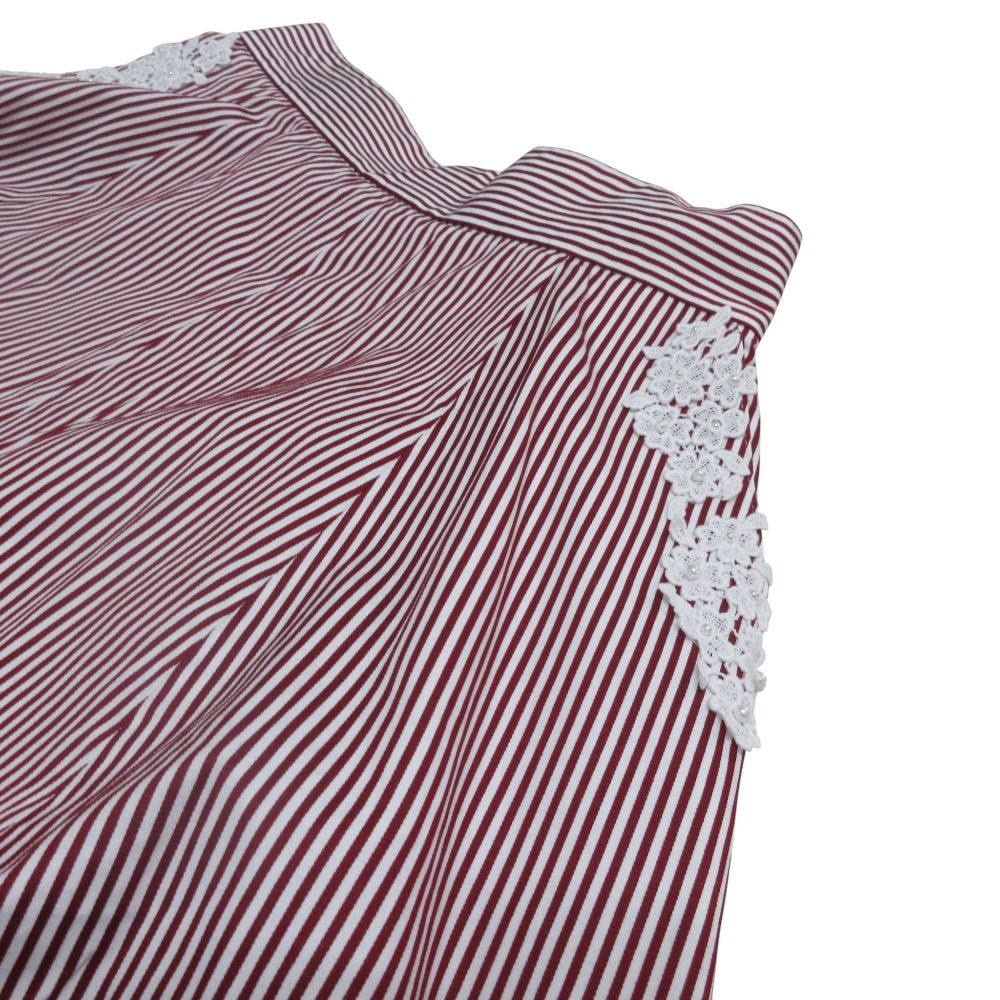 新品同様 23AW Rene ルネ レース ストライプ フレア ロングスカート