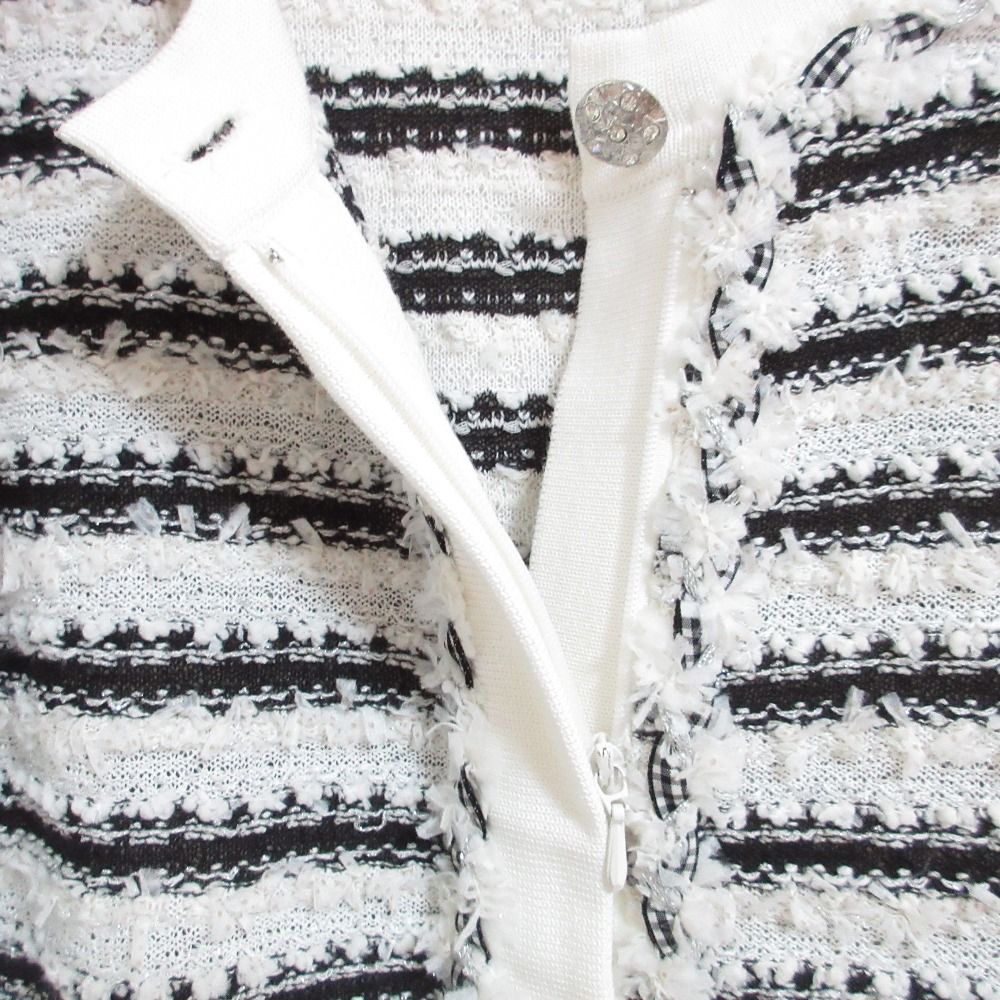 美品 Rene ルネ ラメ糸 ツイード ニット カーディガン 6922211 36