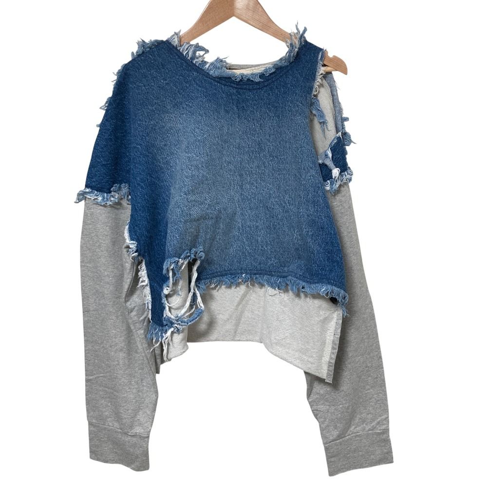 美品 PONY STONE ポニーストーン アシンメトリー デニム ドッキング