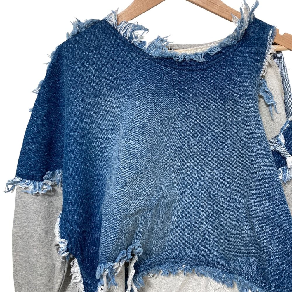 美品 PONY STONE ポニーストーン アシンメトリー デニム ドッキング