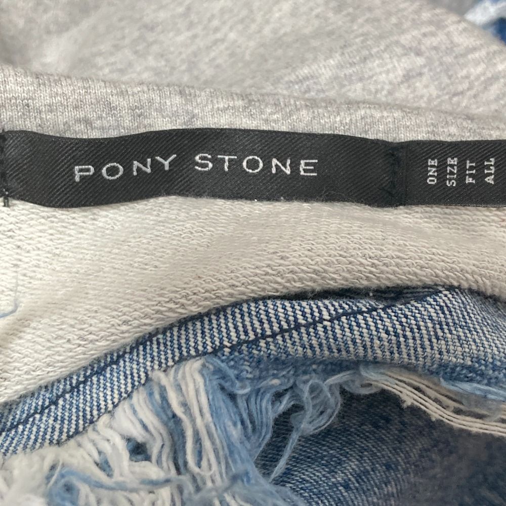 美品 PONY STONE ポニーストーン アシンメトリー デニム ドッキング