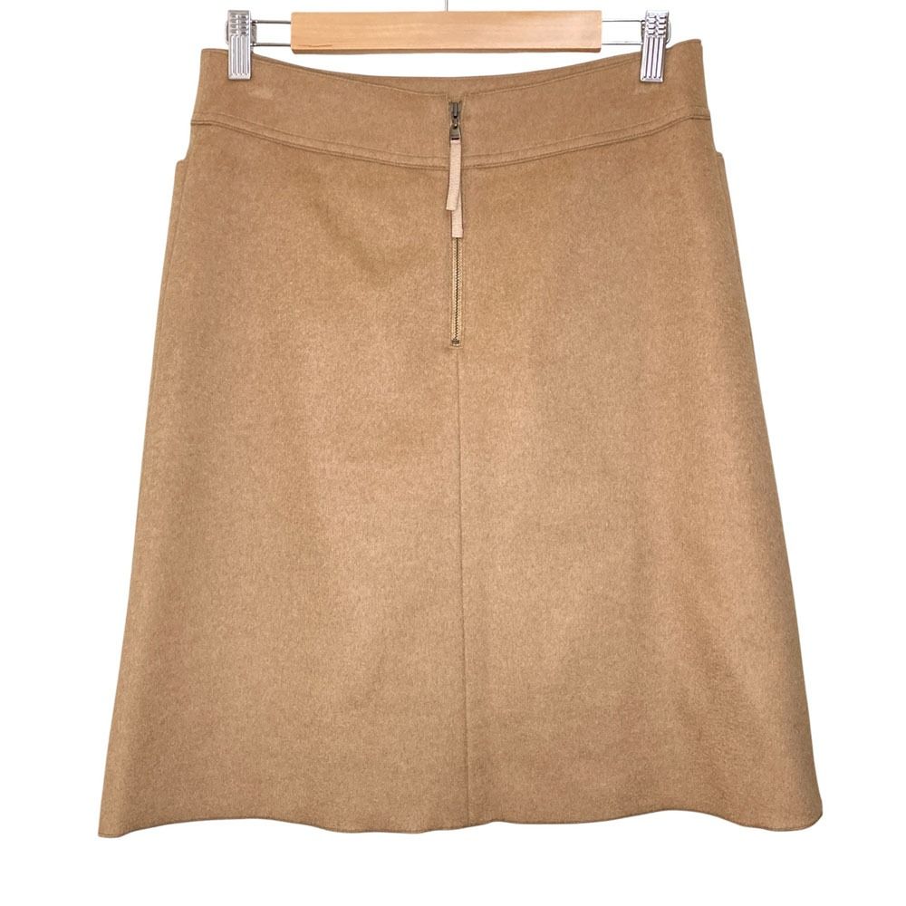 美品 FOXEY フォクシー ベビーキャメル100％ ひざ丈 トラペーズ