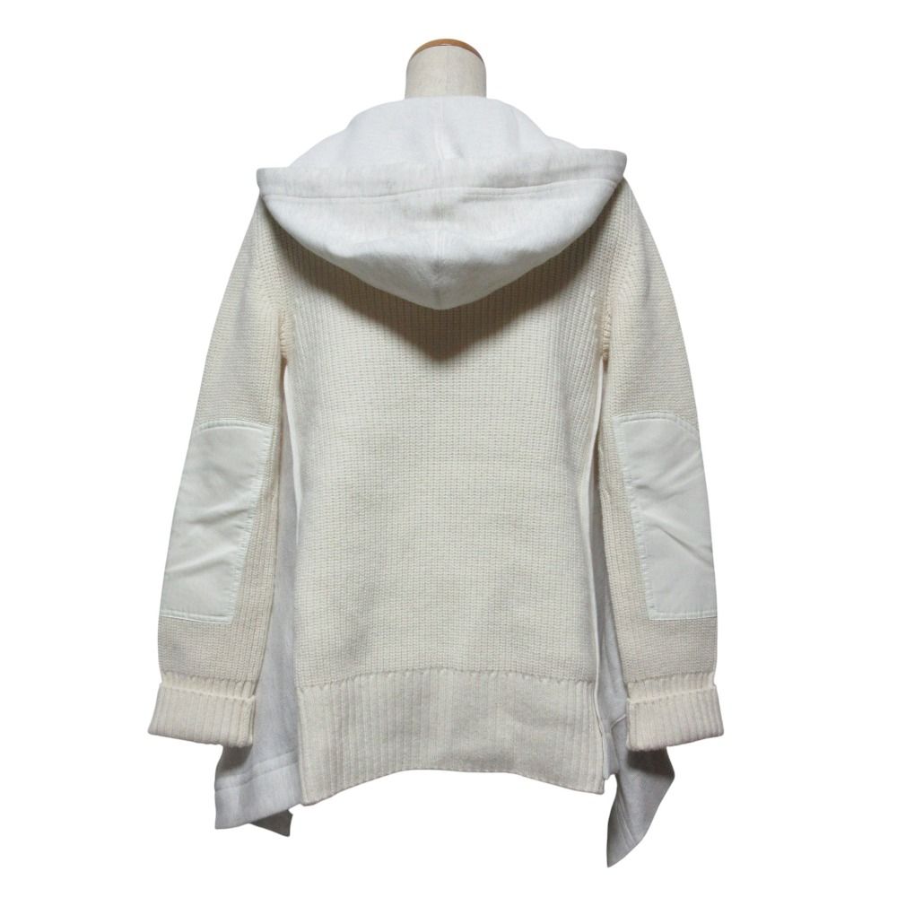 美品 sacai サカイ Sponge Sweat Hoodie ニット ドッキング スウェット 