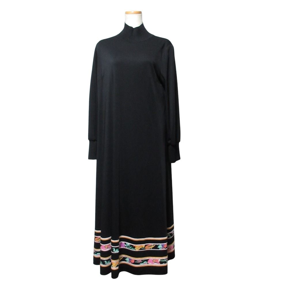 近年未使用　LEONARD レオナール　カンカン　ハイネック　ブラウス　42 未使用 LEONARD レオナール カンカン フラワープリントトリム ロング