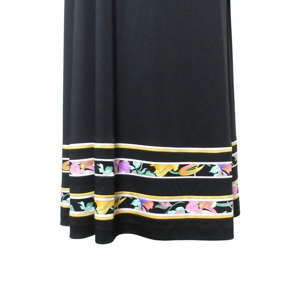 未使用 LEONARD レオナール カンカン フラワープリントトリム ロング