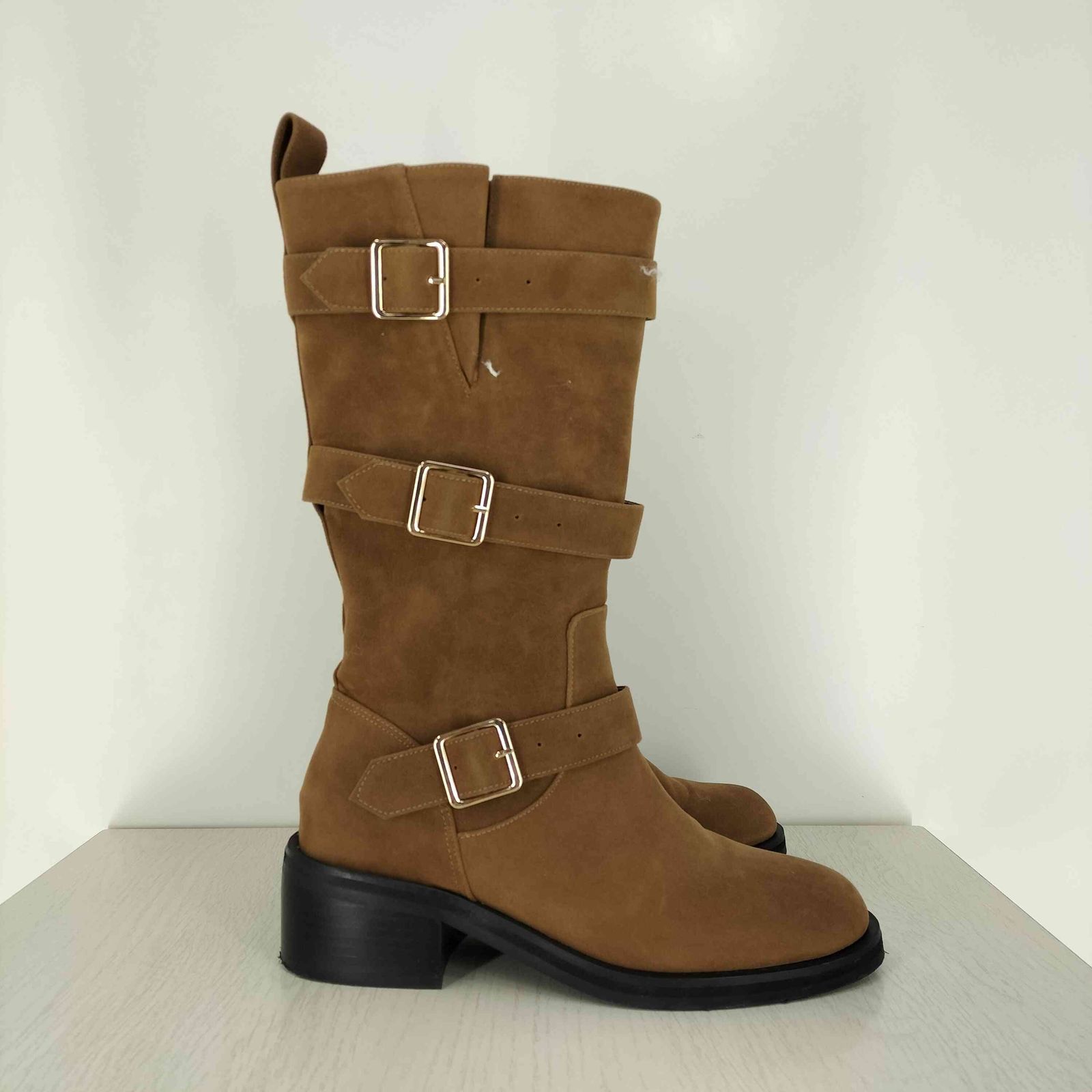 リリーブラウン Lily Brown 25ss 3バックルミドルブーツ レディース