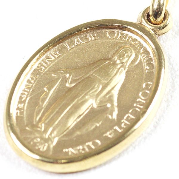 ウノアエレ K18YG 聖母マリア メダイ ペンダントトップ 1.0g 750YG