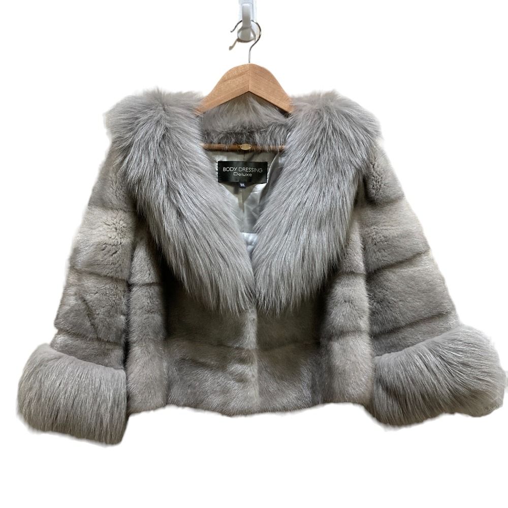 ボディドレッシングデラックス　ミンクファーショートコート 38グレージュ 美品 BODY DRESSING ボディドレッシング デラックス ショート丈 ミンク