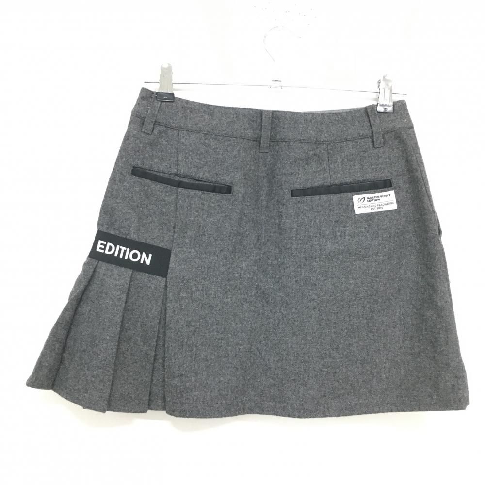 ☆未使用☆MASTER BUNNY レディース ゴルフ サイズ1 グレー S M 超美品】マスターバニー スカート グレー×黒 サイド裾プリーツ ウール