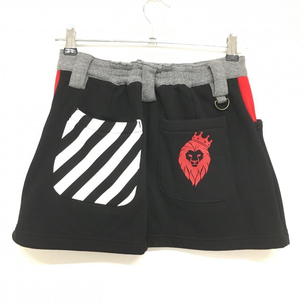 超美品】V12 スカート 黒×グレー×レッド 裏起毛 ストレッチ ウエスト