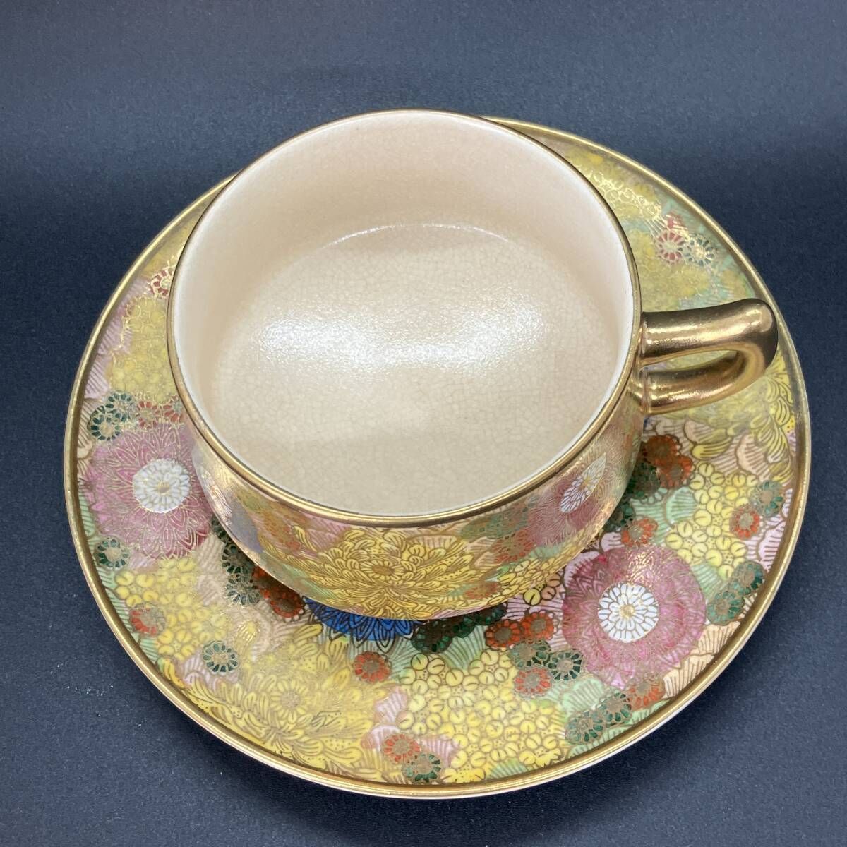 薩摩 金彩 菊花尽紋図 キャビネット カップ＆ソーサー 菊花文 英国