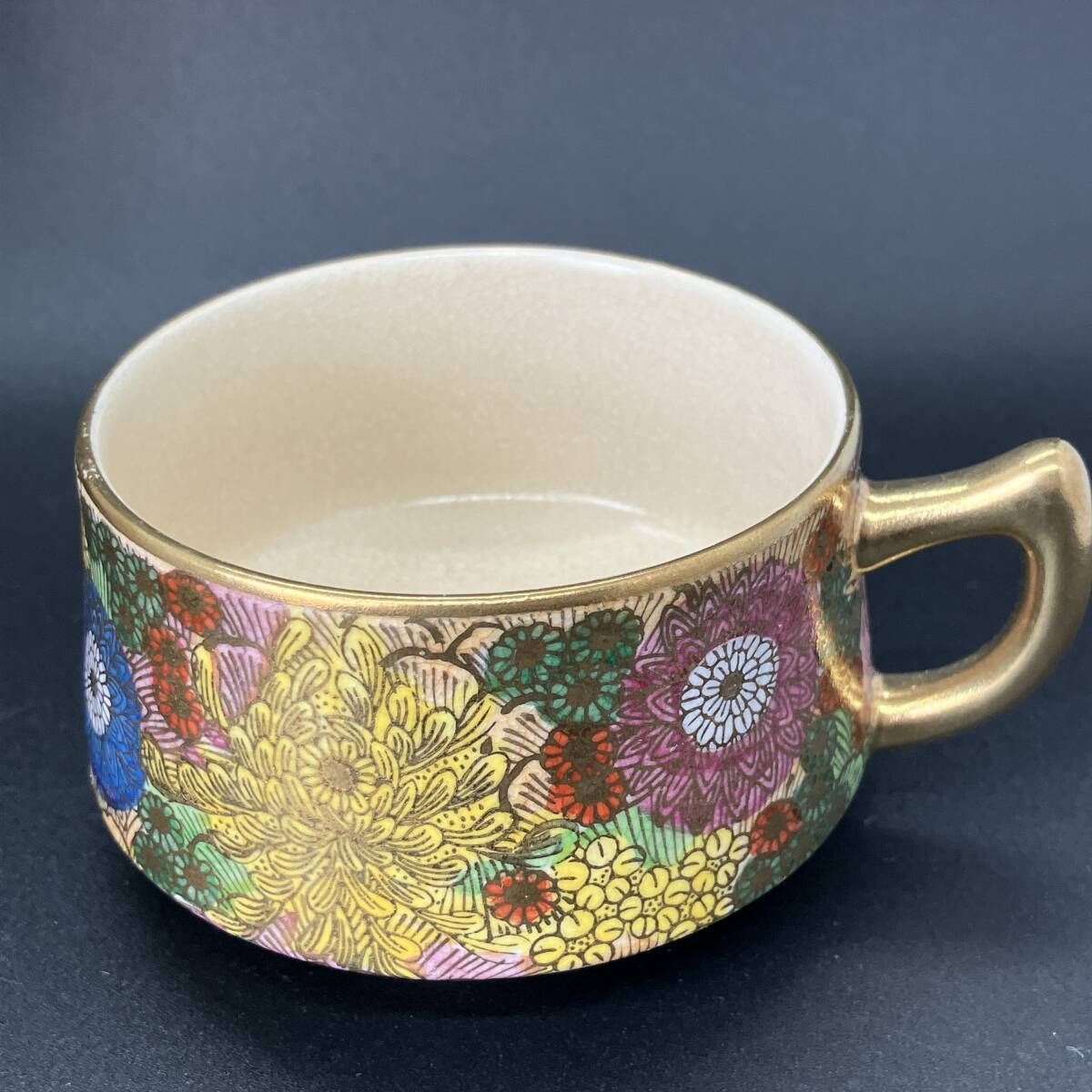 薩摩 金彩 菊花尽紋図 キャビネット カップ＆ソーサー 菊花文 英国
