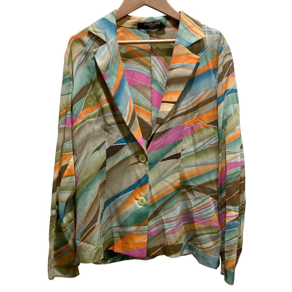 レオナール LEONARD テーラードジャケット シルク　ストレッチ レオナール LEONARD テーラードジャケット シルク ストレッチ 美品