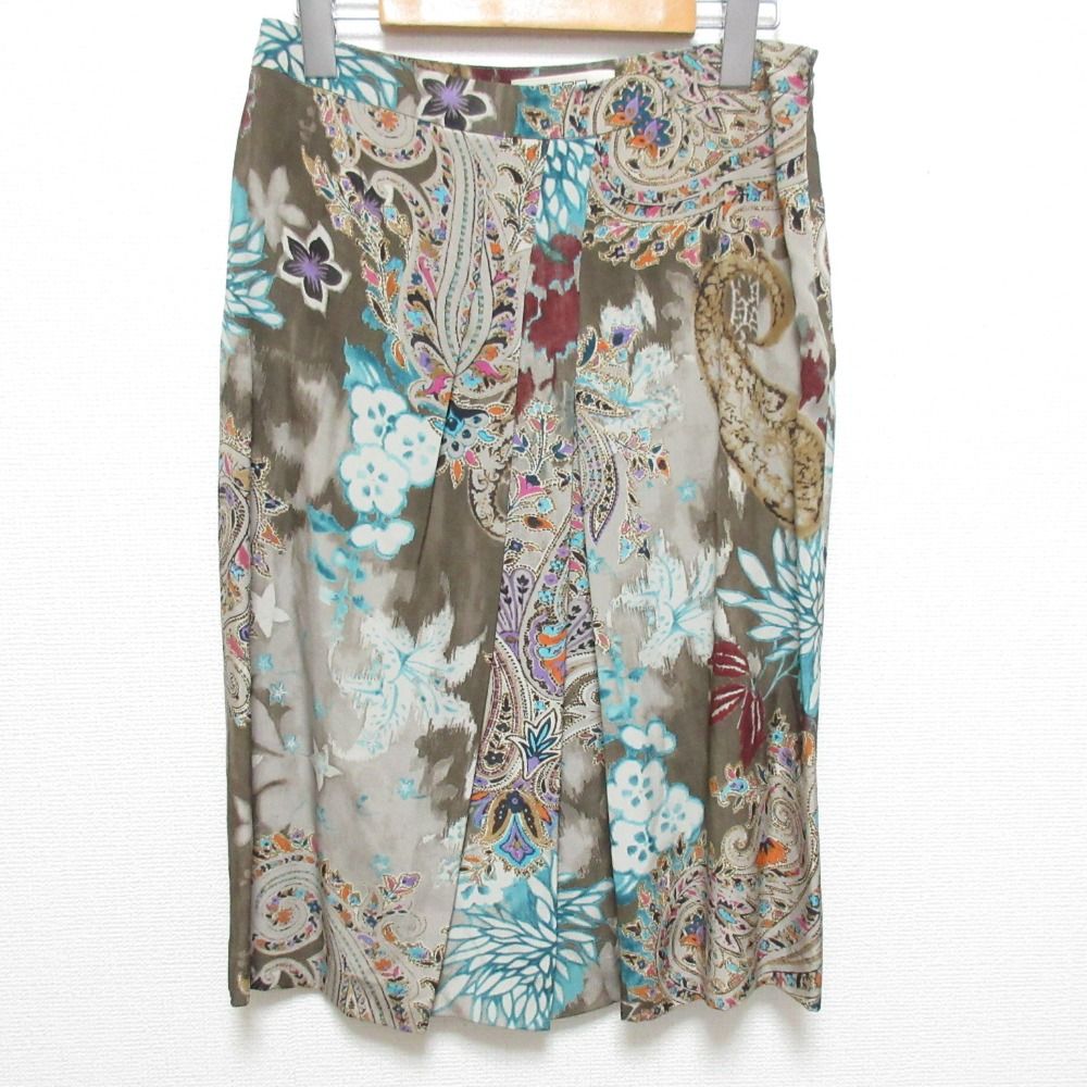 美品 ETRO エトロ フラワープリント シルク スカート サイズ40 マルチ