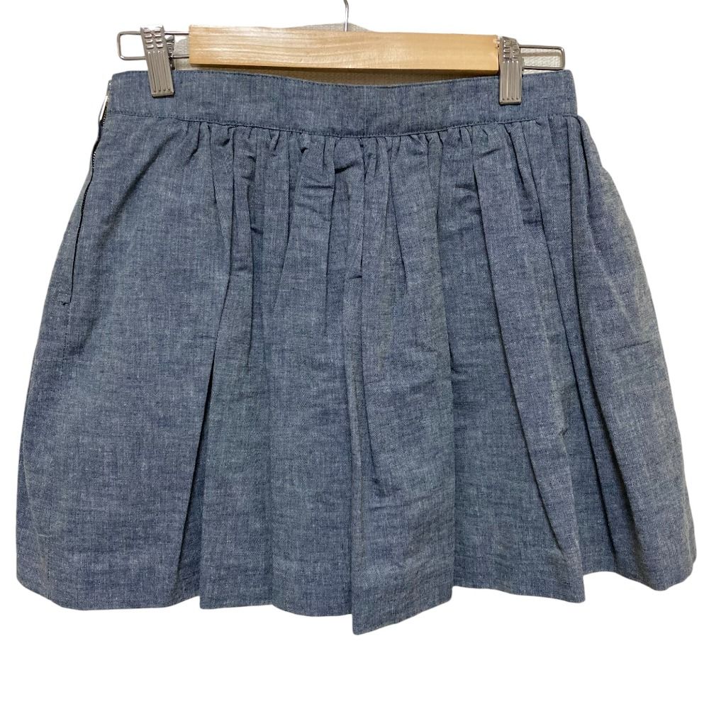 【miu miu】ギャザースカート 未使用 MIU MIU ミュウミュウ シャンブレー ギャザー ミニスカート