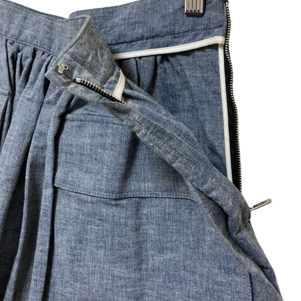 未使用 MIU MIU ミュウミュウ シャンブレー ギャザー ミニスカート