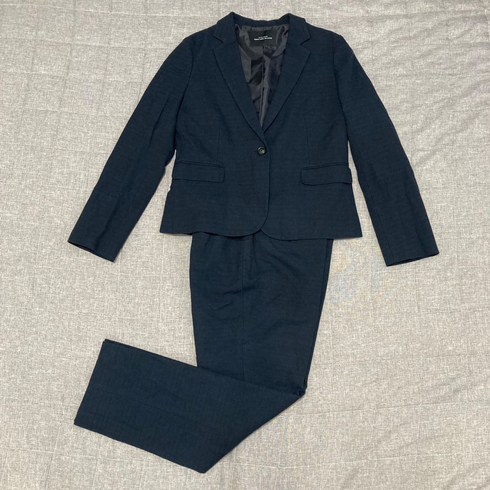 新品　グリーンレーベルリラクシング　パンツスーツセットアップ　XXL 洗濯可　紺 新品 グリーンレーベルリラクシング パンツスーツセットアップ XXL