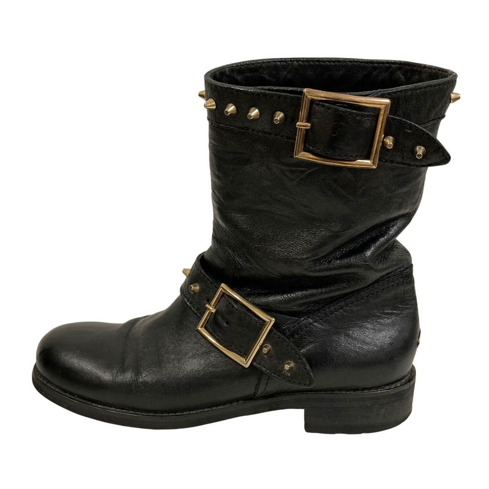 良品 JIMMY CHOO ジミーチュウ スタッズ エンジニアブーツ 38 約25cm