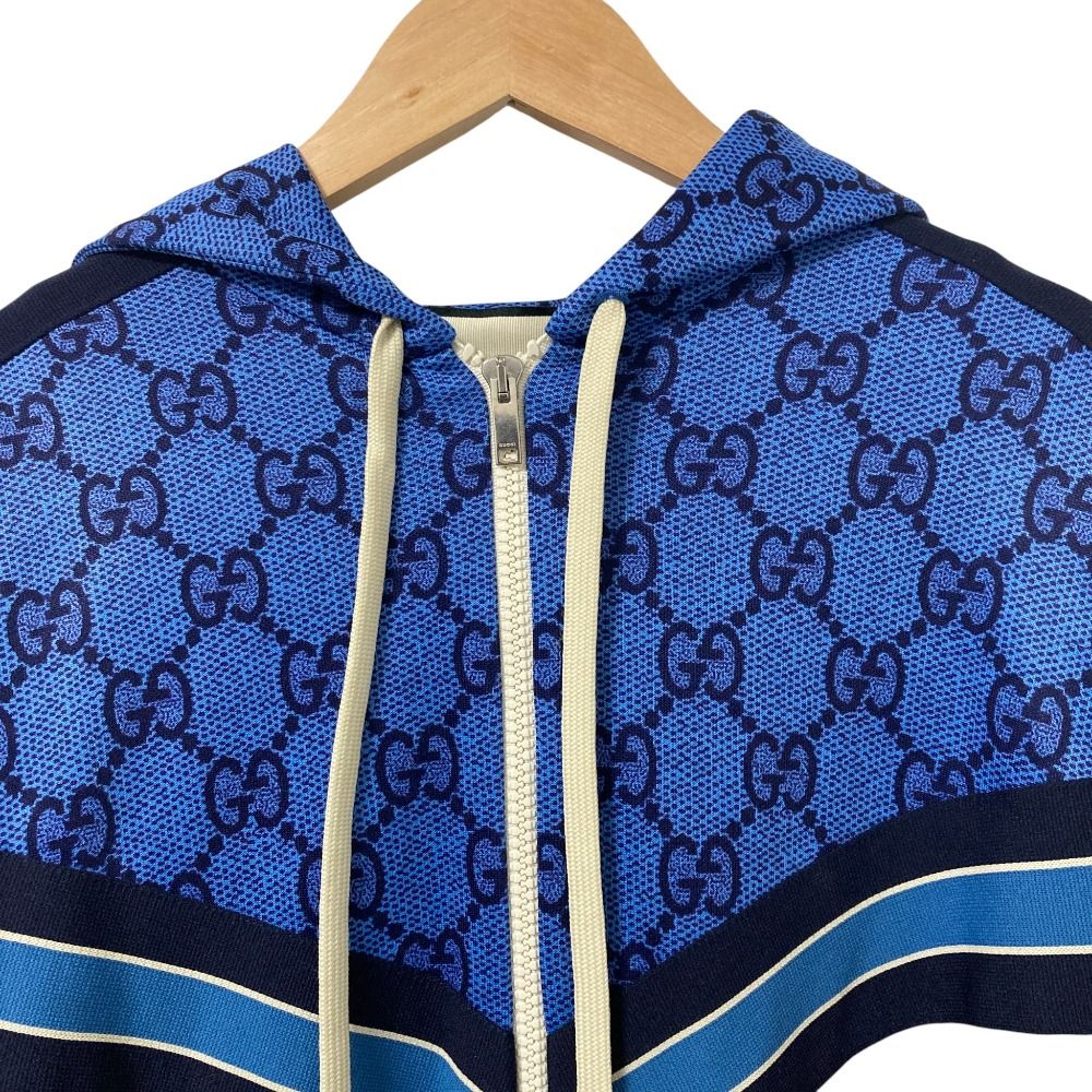 美品 GUCCI グッチ GGテクニカルカラー切替 バックプリーツ ジャージー