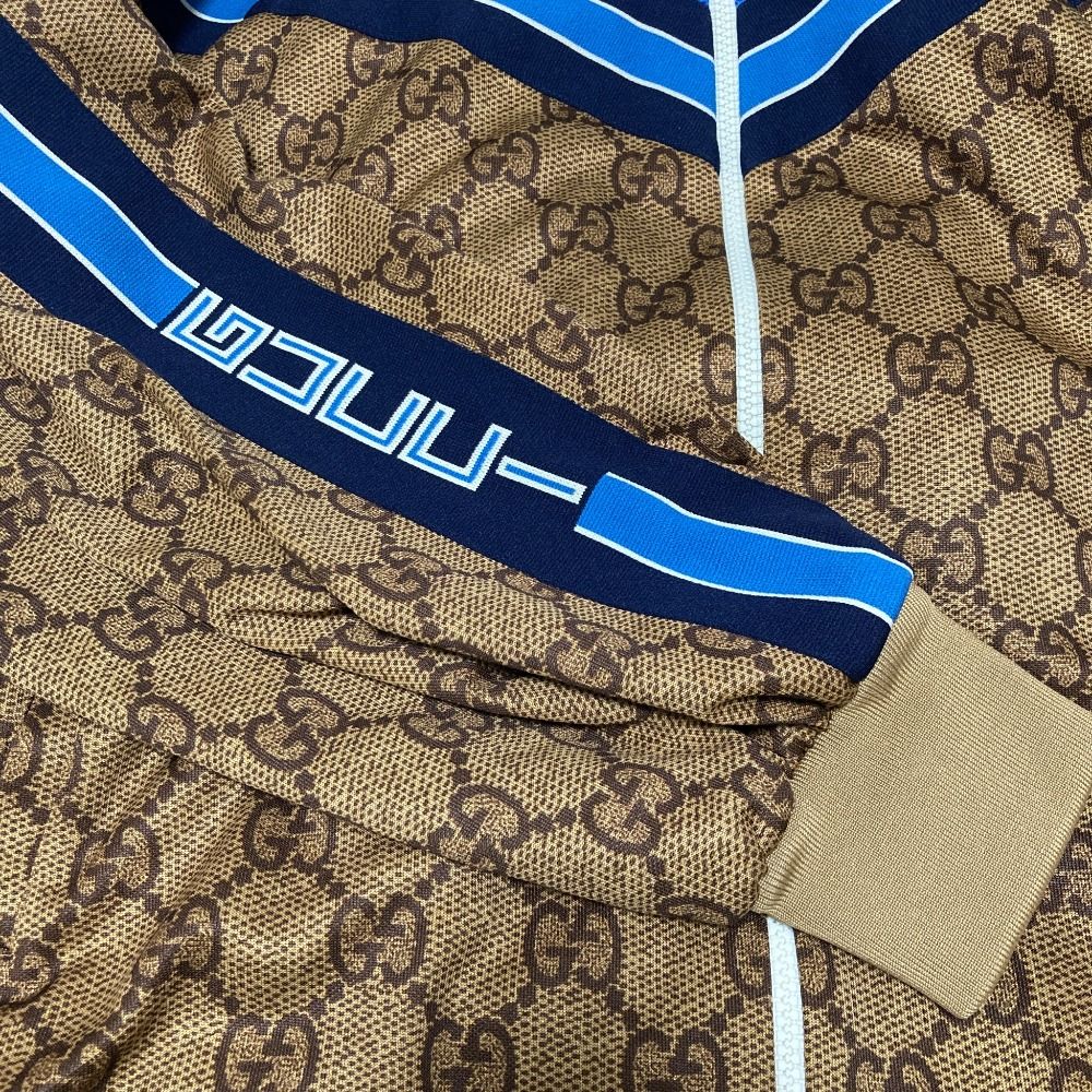 美品 GUCCI グッチ GGテクニカルカラー切替 バックプリーツ ジャージー
